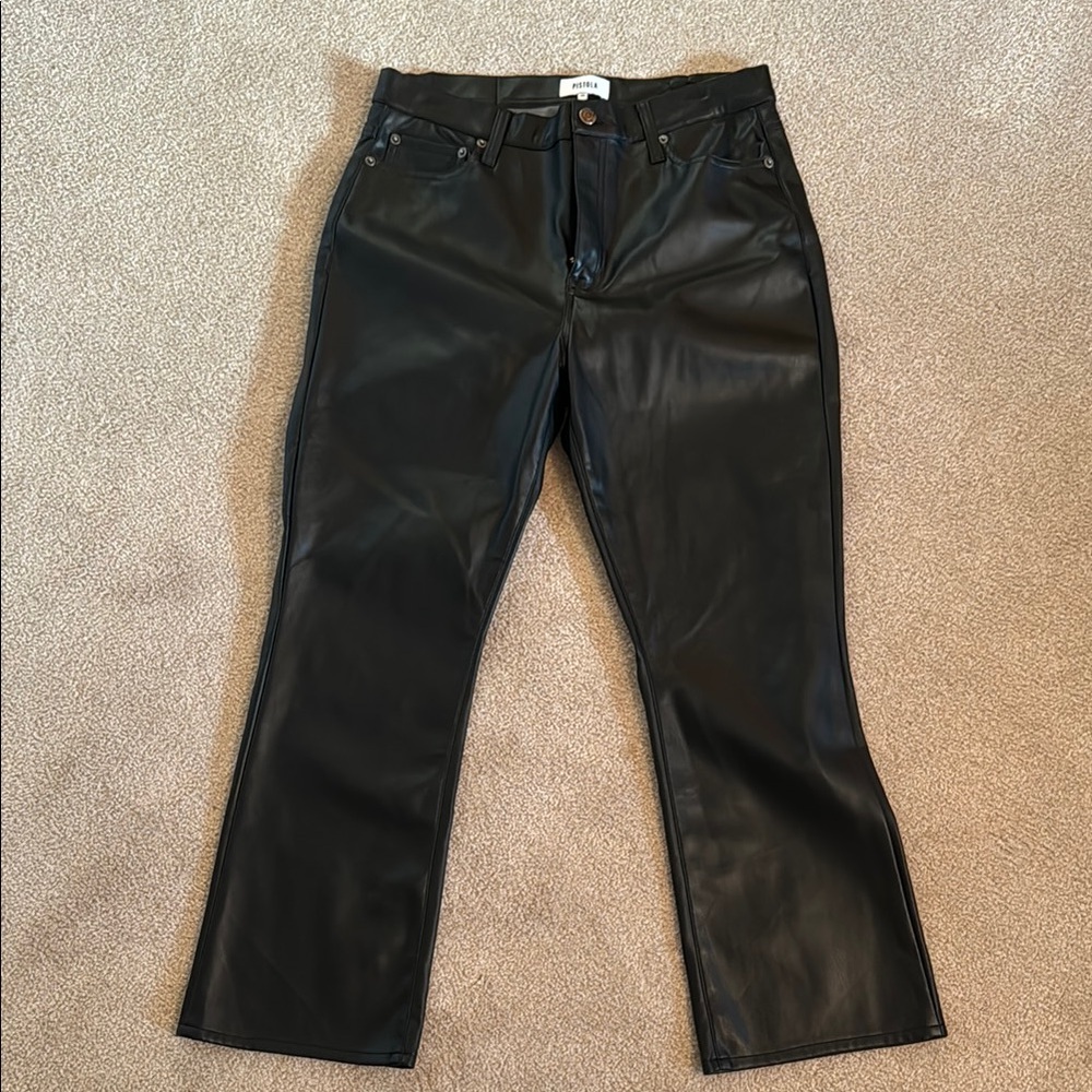 Black Faux Leather Pants